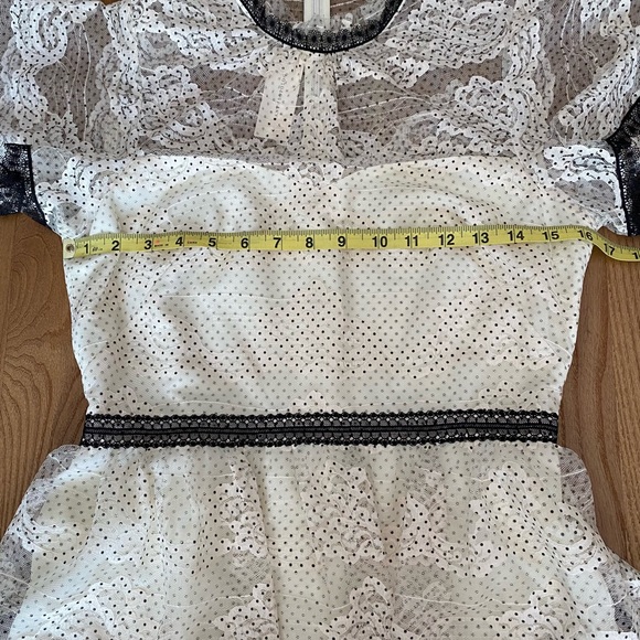 ⚫️ NWT Shoshanna Stacia Lace Tiered Polka Dot Anthropologie Dress Size 4 - Picture 13 of 16